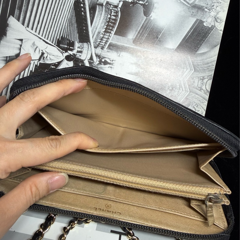 香奈兒 山茶花壓紋長夾 錢包 chanel WOC手袋側斜孭背長夾單肩包-17