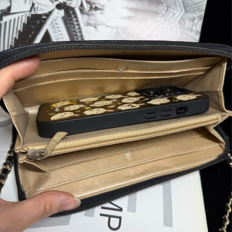 香奈兒 山茶花壓紋長夾 錢包 chanel WOC手袋側斜孭背長夾單肩包-20