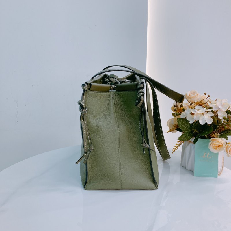 MS0603 Loewe 羅意威 托特手袋 購物手袋 小號 牛油果綠色 Cushion Tote Small Calfskin Green-3