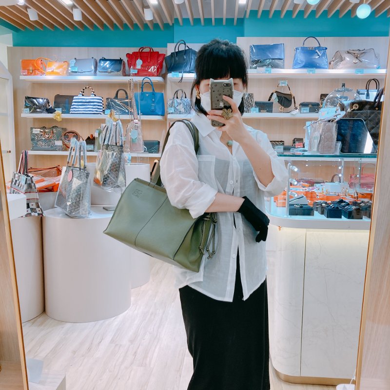 MS0603 Loewe 羅意威 托特手袋 購物手袋 小號 牛油果綠色 Cushion Tote Small Calfskin Green-20