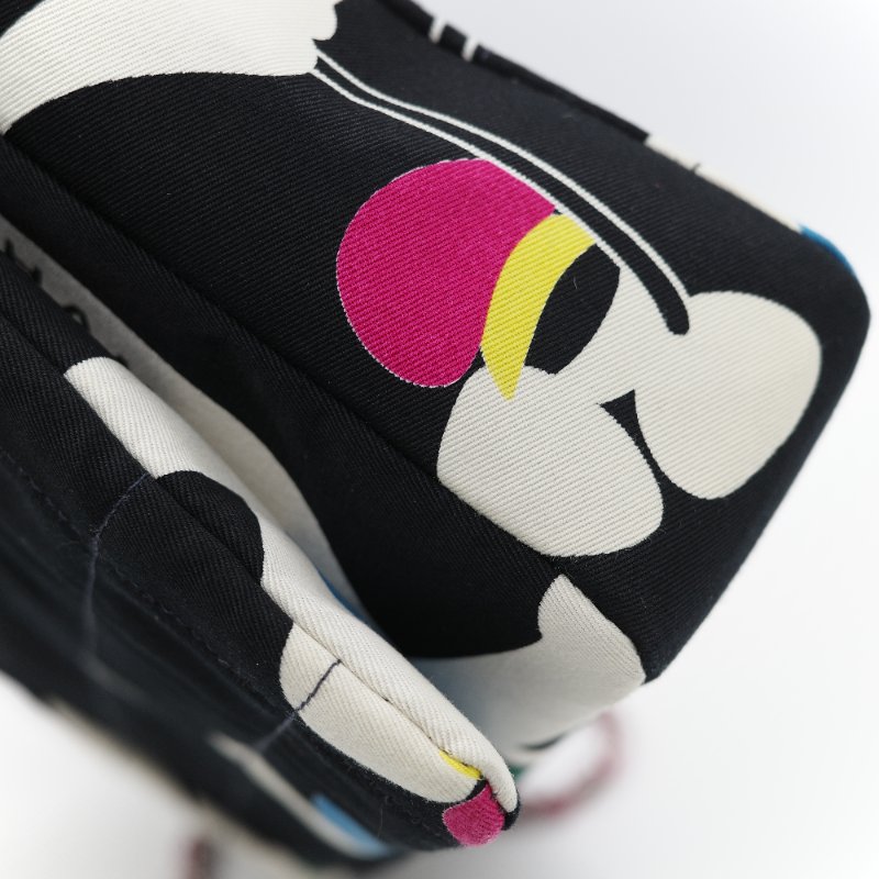 Chanel 香奈兒 織物印花 和平鴿 黑色 拼 桃粉色 鏈條包 口蓋包-12