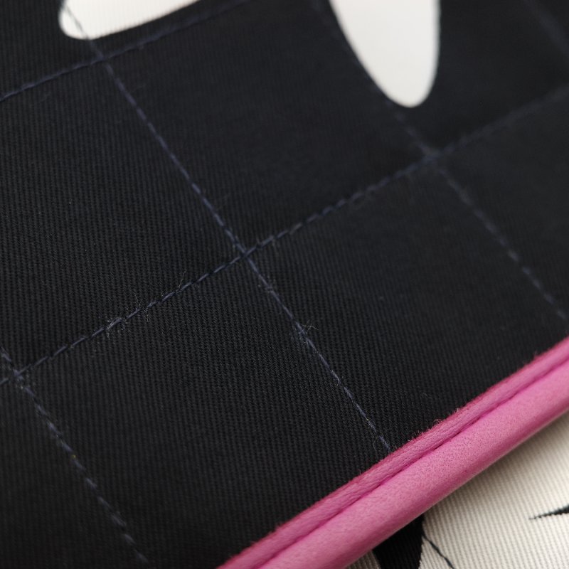 Chanel 香奈兒 織物印花 和平鴿 黑色 拼 桃粉色 鏈條包 口蓋包-13