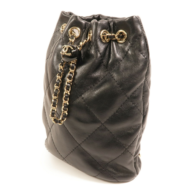 CHANEL 羊皮皮革Rucksack金扣鏈帶背包-2