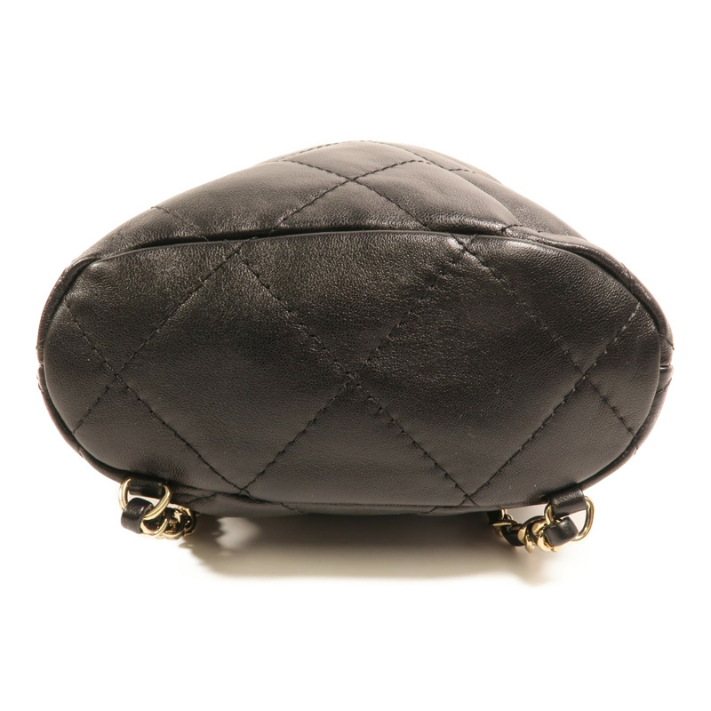 CHANEL 羊皮皮革Rucksack金扣鏈帶背包-3