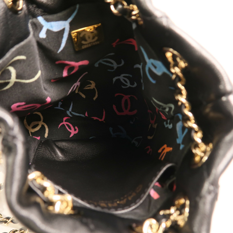 CHANEL 羊皮皮革Rucksack金扣鏈帶背包-4