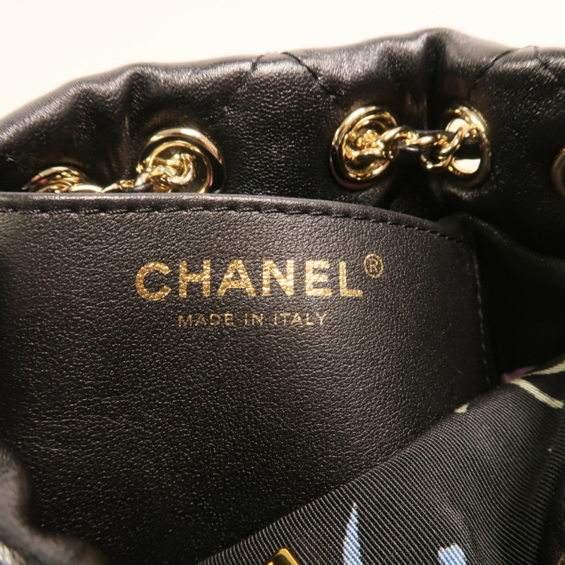 CHANEL 羊皮皮革Rucksack金扣鏈帶背包-5
