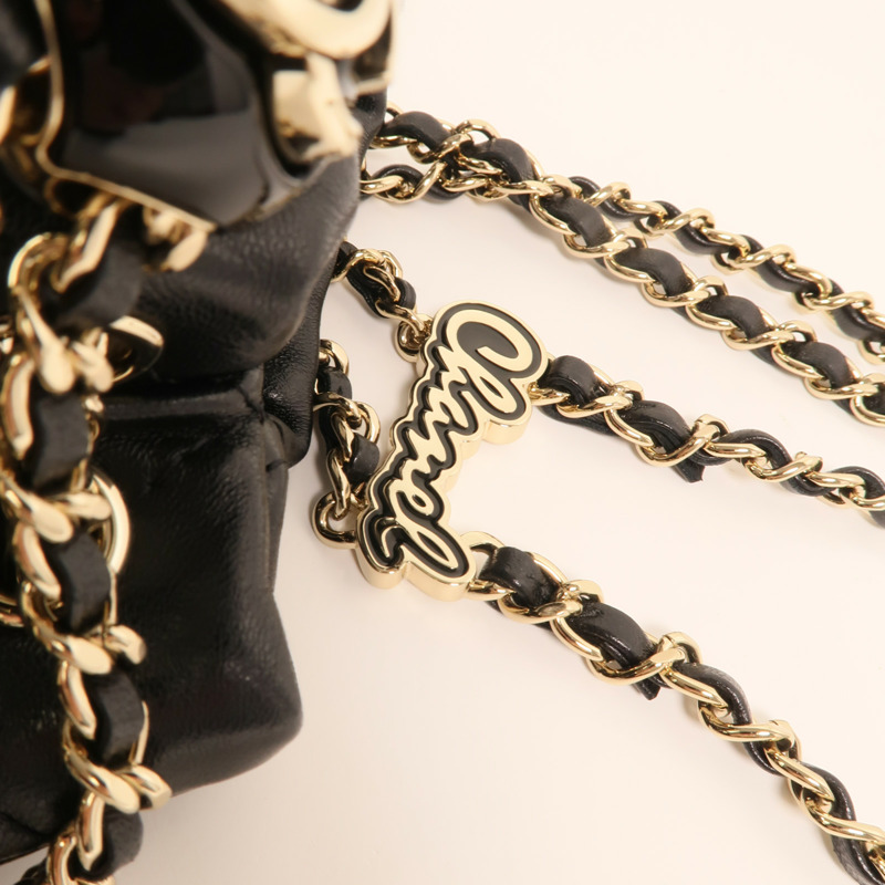 CHANEL 羊皮皮革Rucksack金扣鏈帶背包-9