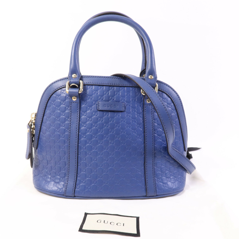 GUCCI 牛皮皮革Mini Dome金扣手挽肩背兩用袋-9