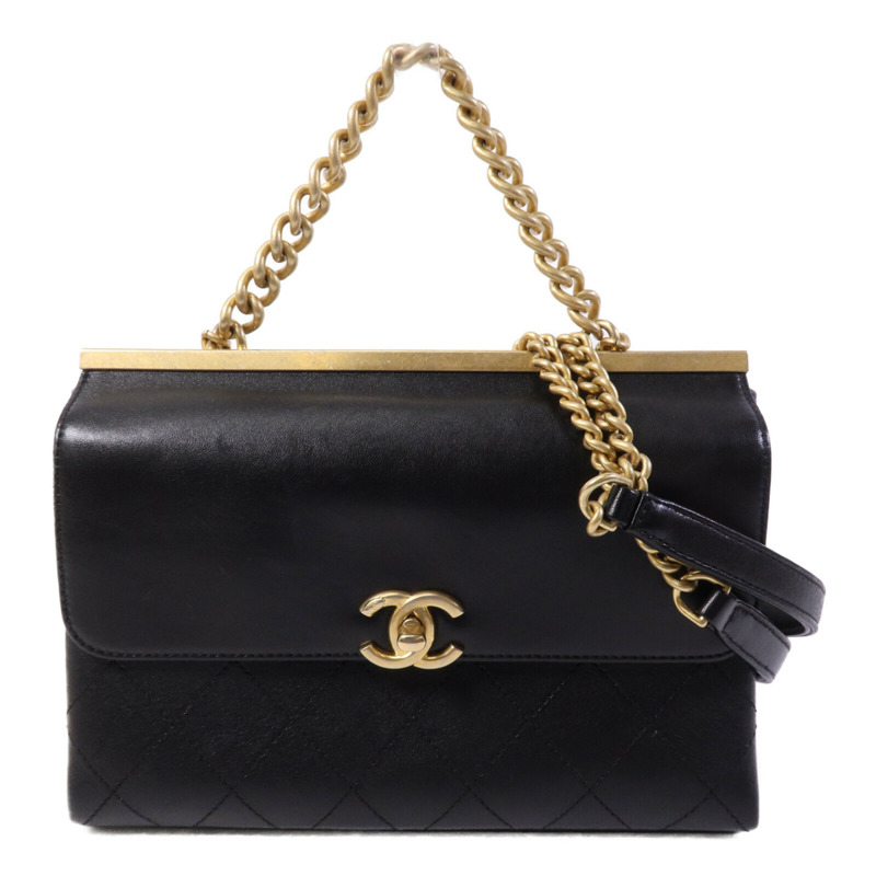 CHANEL 牛皮皮革Coco Luxe Flap Bag Small金扣鏈帶手挽肩背兩用袋-0