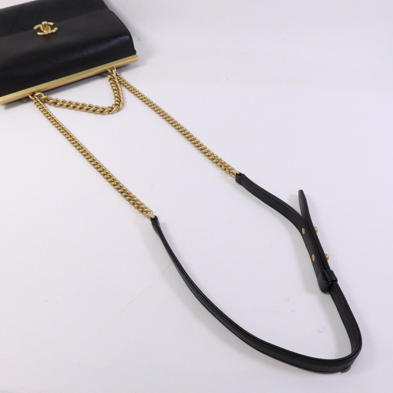 CHANEL 牛皮皮革Coco Luxe Flap Bag Small金扣鏈帶手挽肩背兩用袋-8