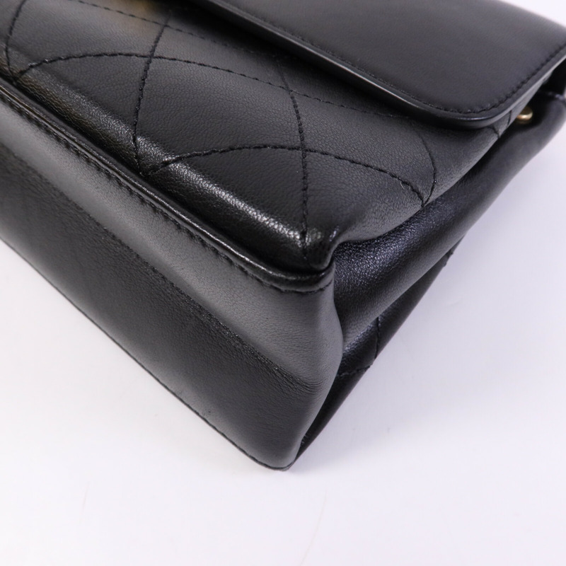 CHANEL 牛皮皮革Coco Luxe Flap Bag Small金扣鏈帶手挽肩背兩用袋-10