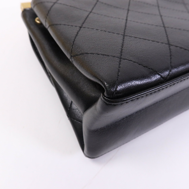 CHANEL 牛皮皮革Coco Luxe Flap Bag Small金扣鏈帶手挽肩背兩用袋-13