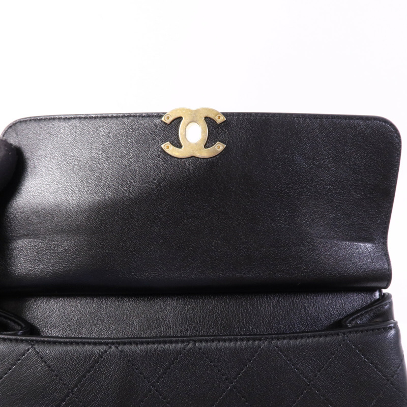 CHANEL 牛皮皮革Coco Luxe Flap Bag Small金扣鏈帶手挽肩背兩用袋-14