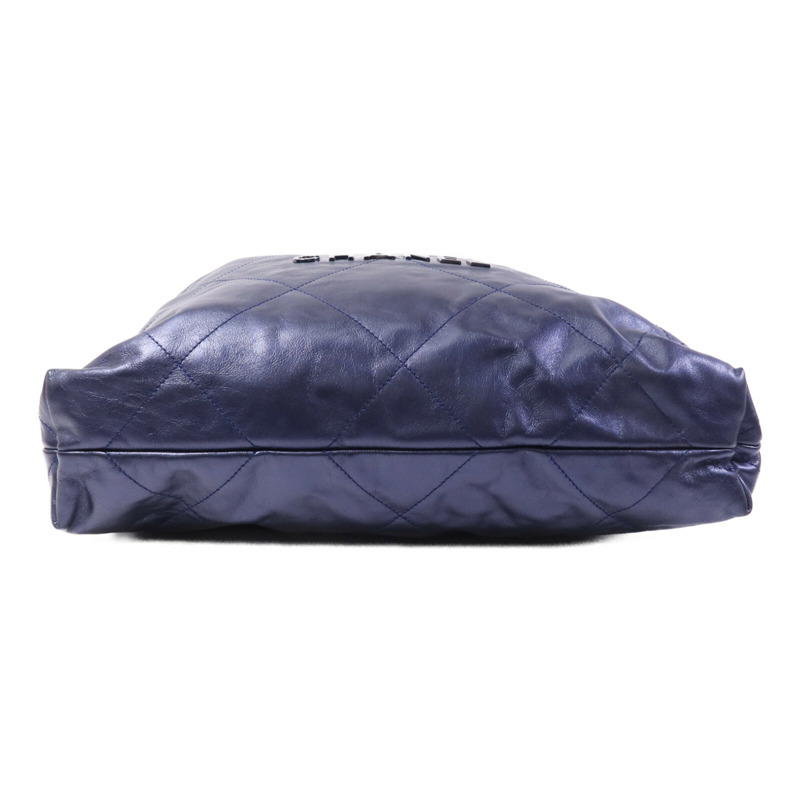 CHANEL 牛皮皮革Chanel 22 Medium銀扣鏈帶肩背袋-3