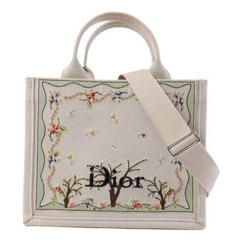 Dior 帆布Book Tote Small銀扣手挽肩背兩用袋