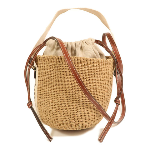 Chloe Raffia Woody Basket Small金扣手挽肩背兩用袋