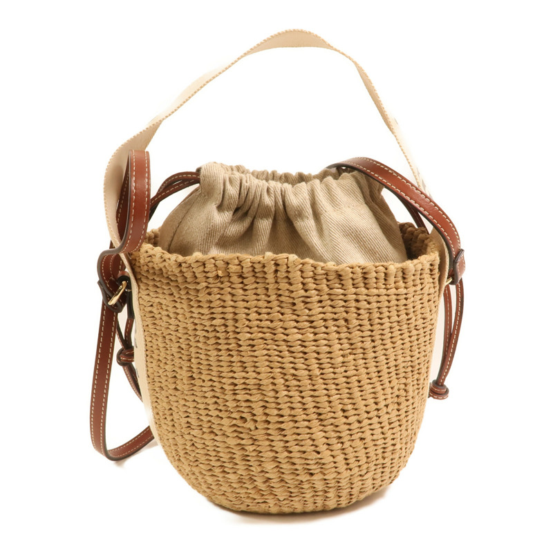 Chloe Raffia Woody Basket Small金扣手挽肩背兩用袋-1