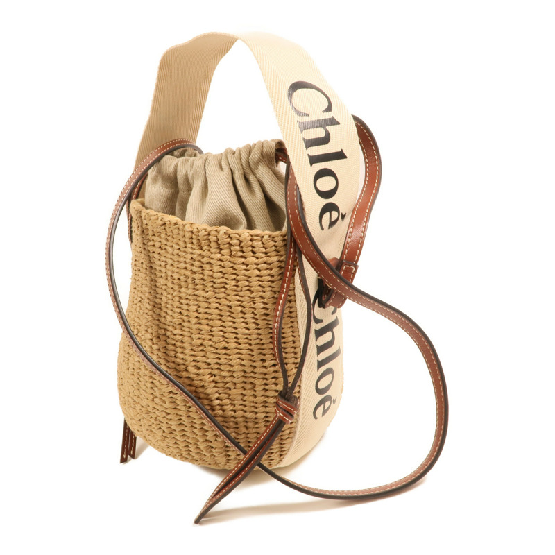 Chloe Raffia Woody Basket Small金扣手挽肩背兩用袋-2