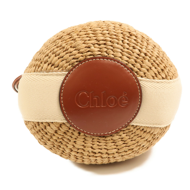 Chloe Raffia Woody Basket Small金扣手挽肩背兩用袋-3