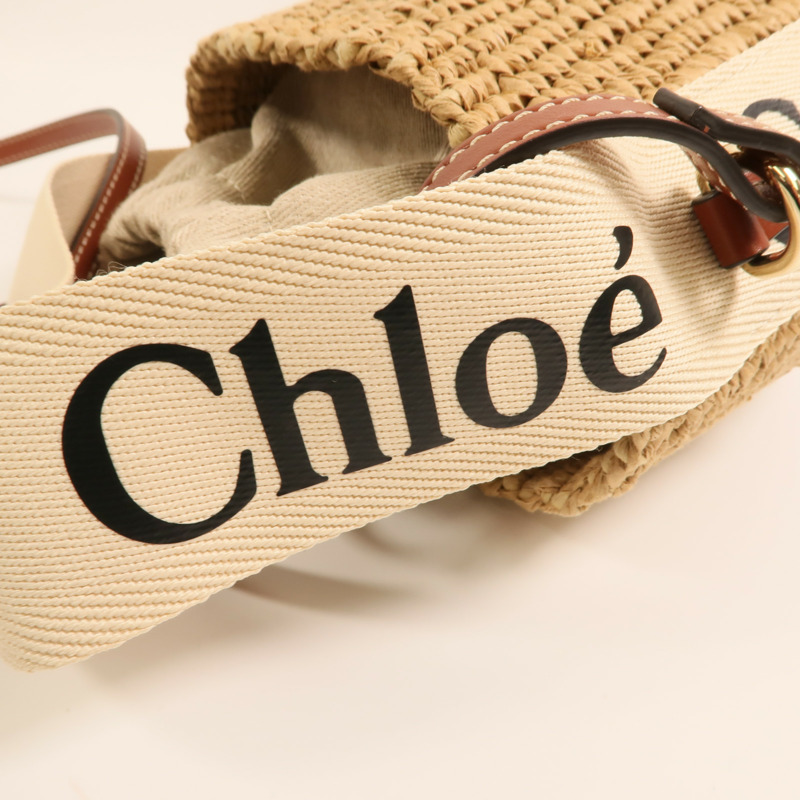 Chloe Raffia Woody Basket Small金扣手挽肩背兩用袋-8