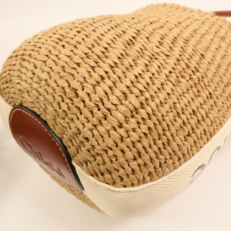 Chloe Raffia Woody Basket Small金扣手挽肩背兩用袋-9