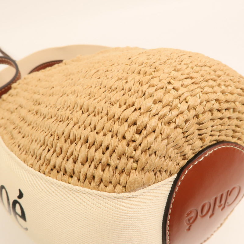Chloe Raffia Woody Basket Small金扣手挽肩背兩用袋-12