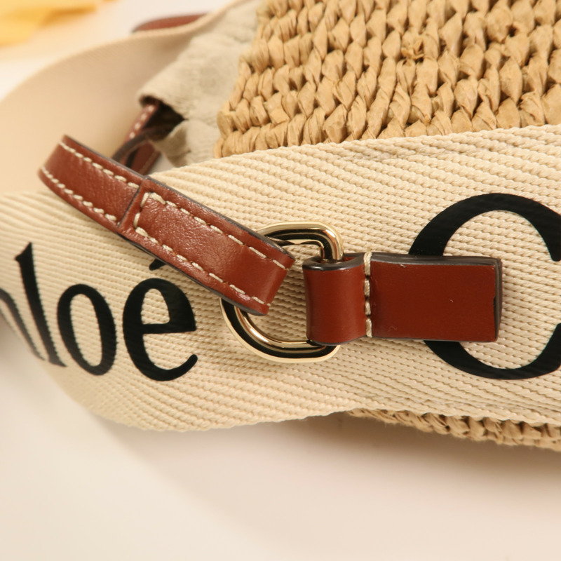 Chloe Raffia Woody Basket Small金扣手挽肩背兩用袋-13
