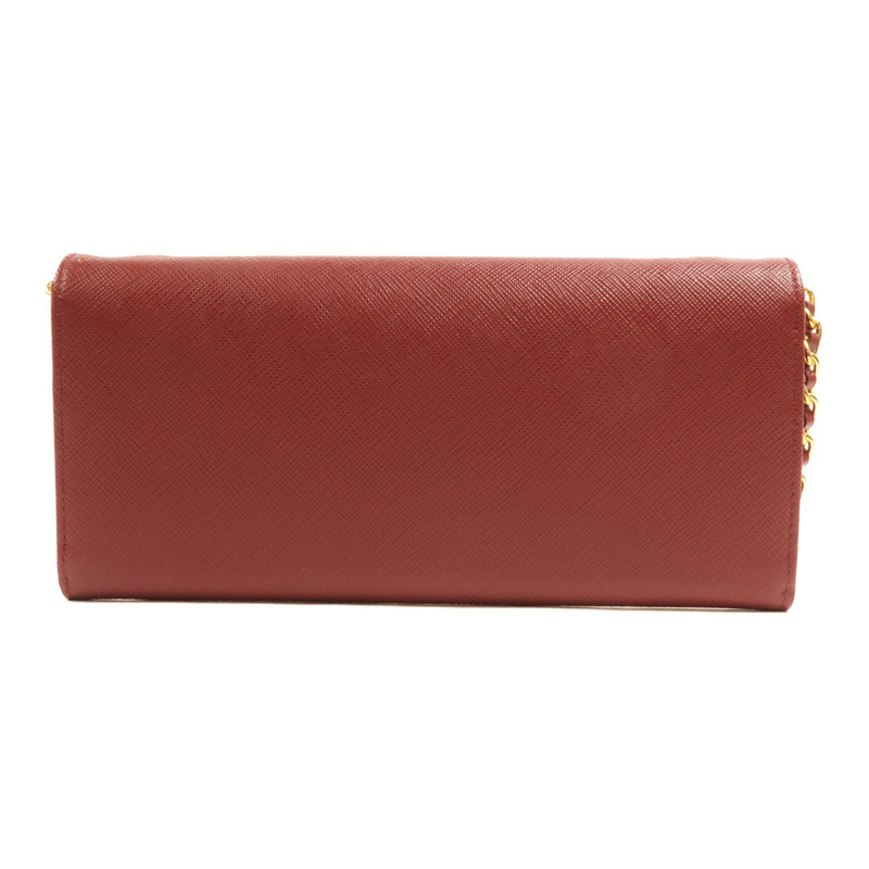 PRADA 牛皮皮革Chain Shoulder金扣鏈帶肩背袋-1