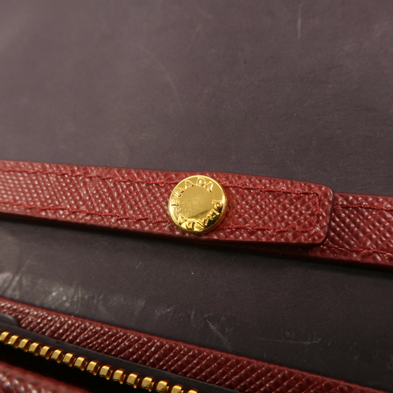 PRADA 牛皮皮革Chain Shoulder金扣鏈帶肩背袋-10