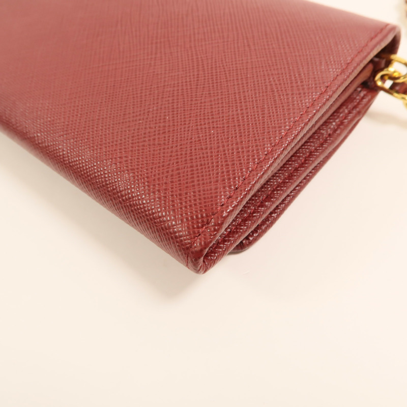 PRADA 牛皮皮革Chain Shoulder金扣鏈帶肩背袋-13