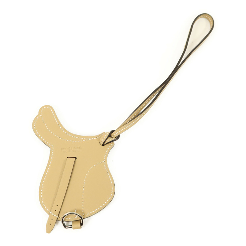 HERMES Swift皮革Paddock Selle Charm銀扣掛飾Trench-1