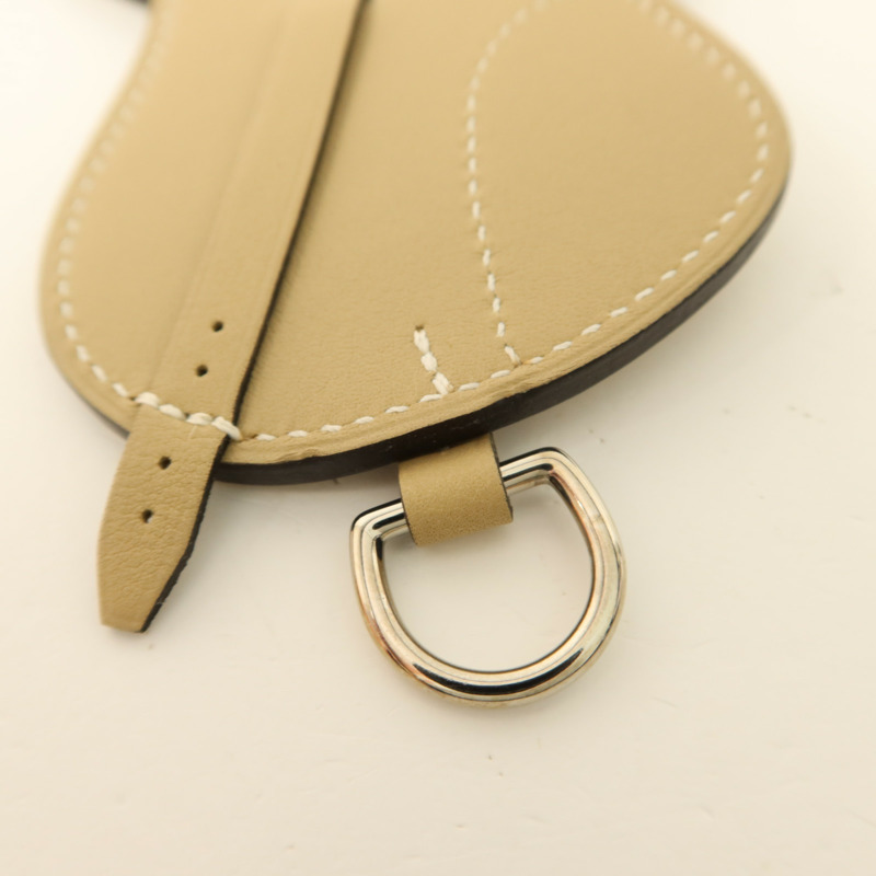 HERMES Swift皮革Paddock Selle Charm銀扣掛飾Trench-6