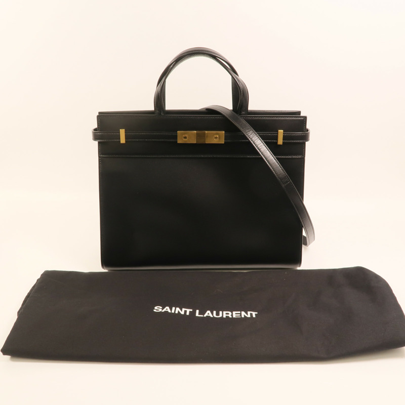 SAINT LAURENT 牛皮皮革Manhattan金扣手挽肩背兩用袋-9