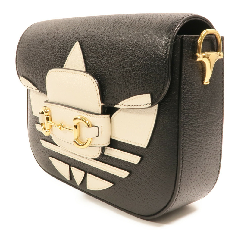 GUCCI 牛皮皮革Gucci x Adidas Horsebit 1955 Small金扣肩背袋-2