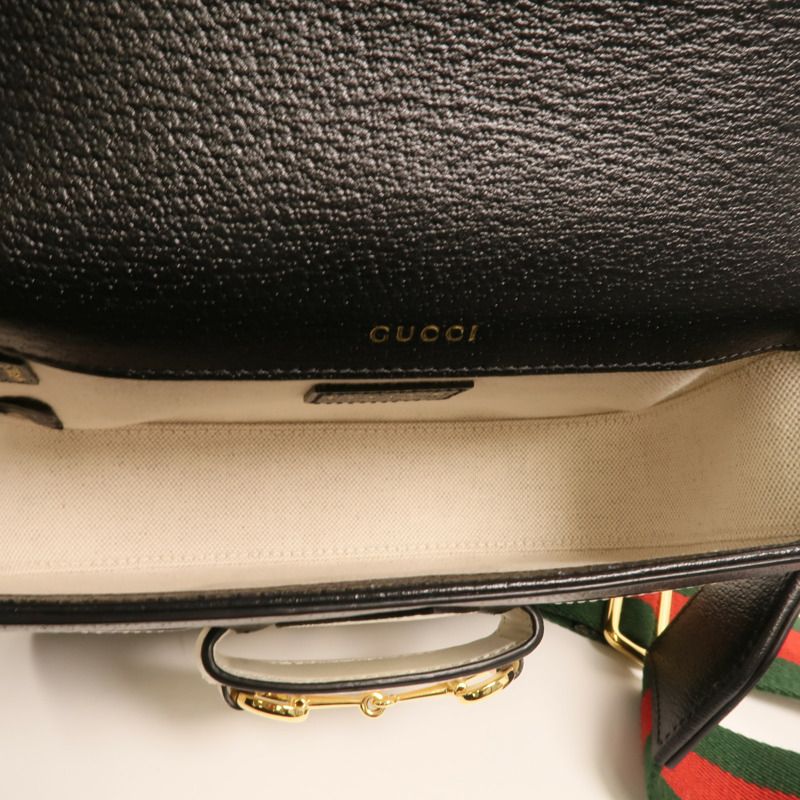 GUCCI 牛皮皮革Gucci x Adidas Horsebit 1955 Small金扣肩背袋-4