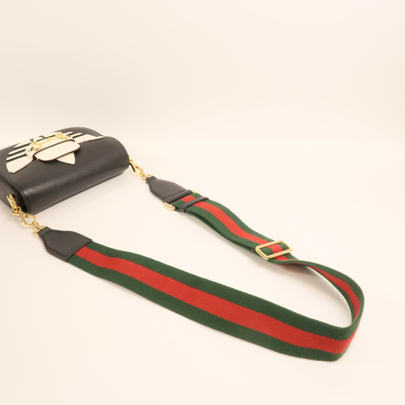 GUCCI 牛皮皮革Gucci x Adidas Horsebit 1955 Small金扣肩背袋-9