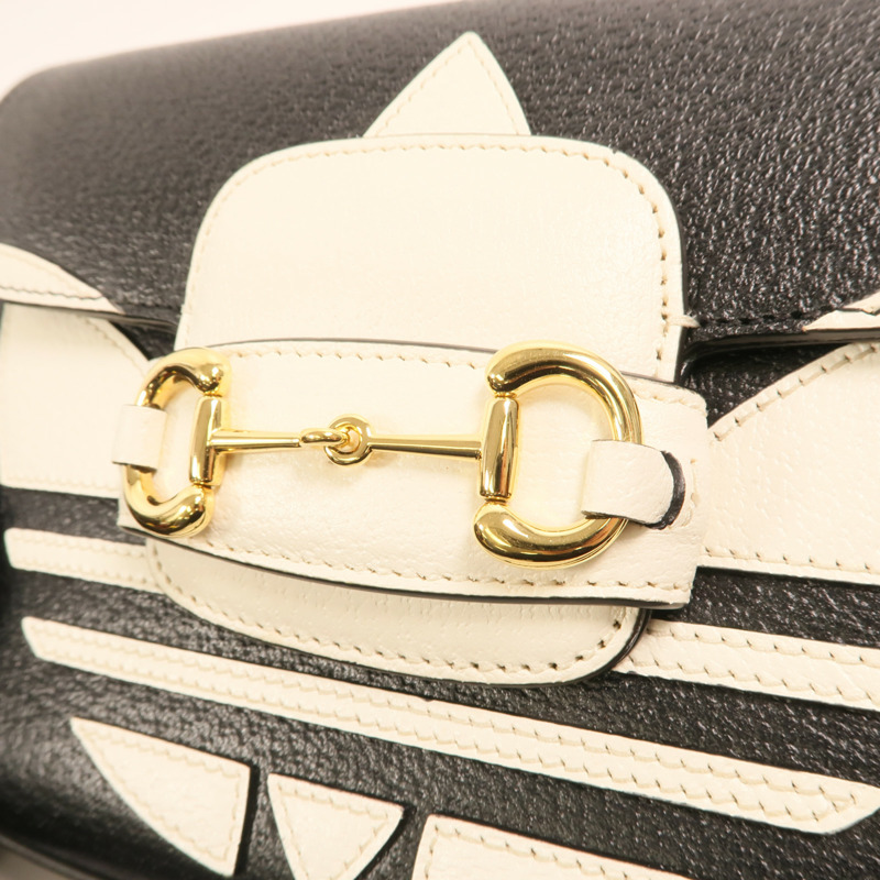 GUCCI 牛皮皮革Gucci x Adidas Horsebit 1955 Small金扣肩背袋-10