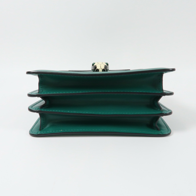 BVLGARI 牛皮皮革Serpenti Forever金扣鏈帶手挽肩背兩用袋-3