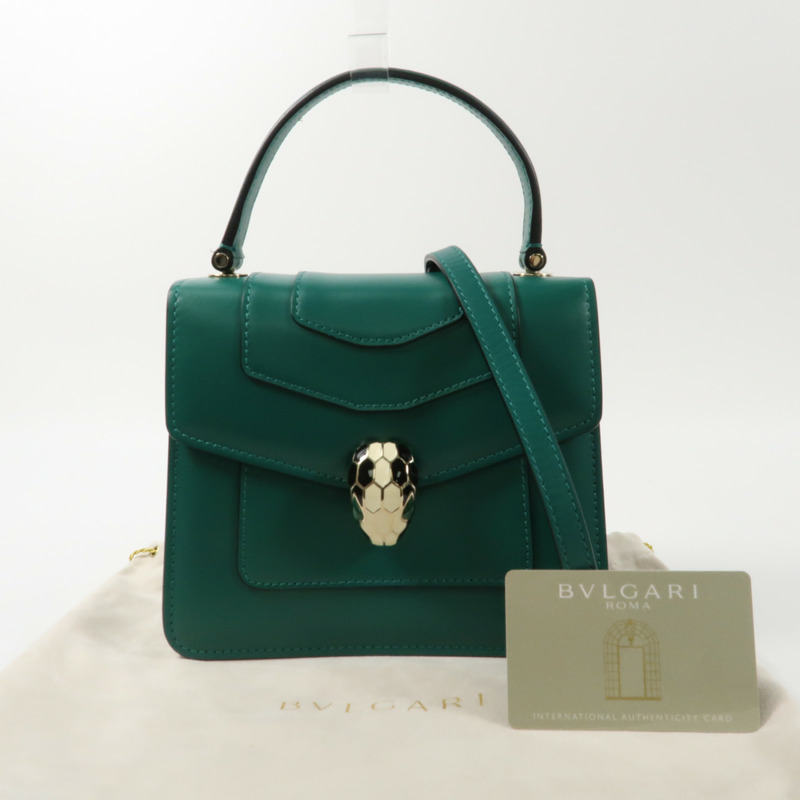 BVLGARI 牛皮皮革Serpenti Forever金扣鏈帶手挽肩背兩用袋-15