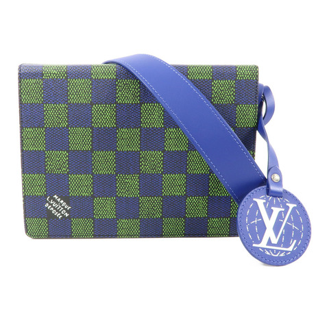 LOUIS VUITTON Damier Book Messenger銀扣肩背袋
