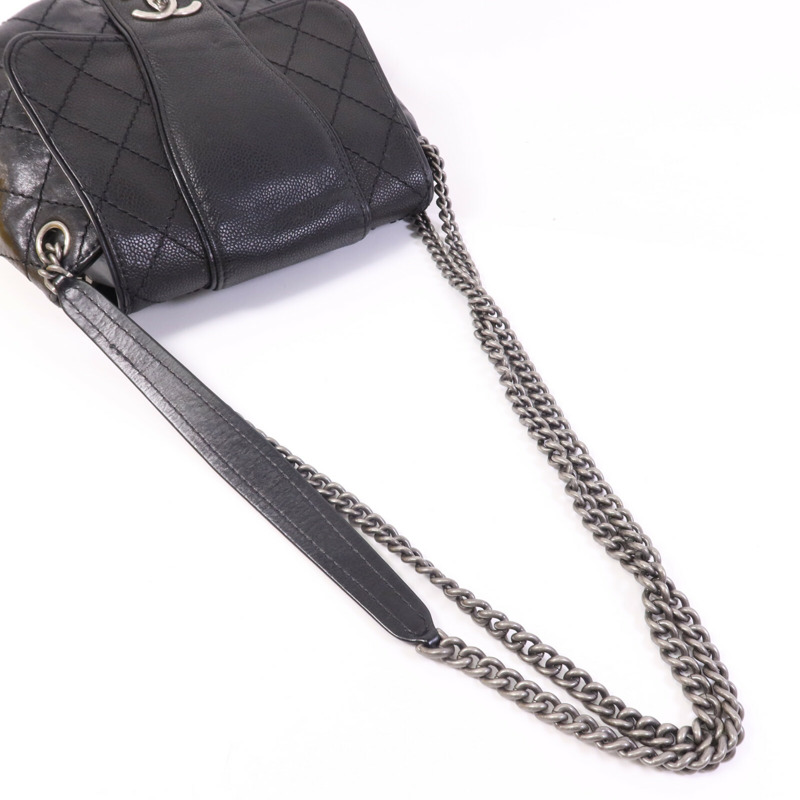 CHANEL 牛皮皮革/羊皮皮革Chain Shoulder Bag銀扣鏈帶肩背袋-8