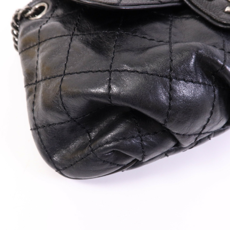 CHANEL 牛皮皮革/羊皮皮革Chain Shoulder Bag銀扣鏈帶肩背袋-10