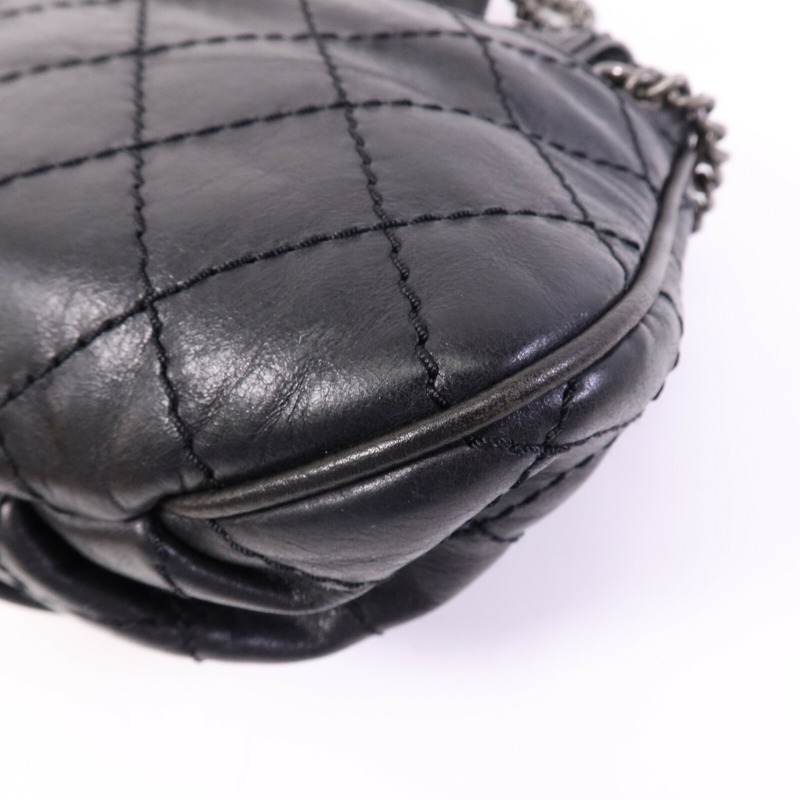 CHANEL 牛皮皮革/羊皮皮革Chain Shoulder Bag銀扣鏈帶肩背袋-11