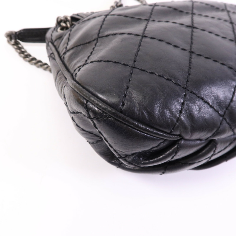 CHANEL 牛皮皮革/羊皮皮革Chain Shoulder Bag銀扣鏈帶肩背袋-12