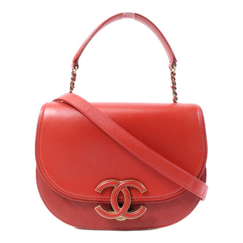 CHANEL 羊皮皮革Coco Curve Flap金扣鏈帶肩背袋