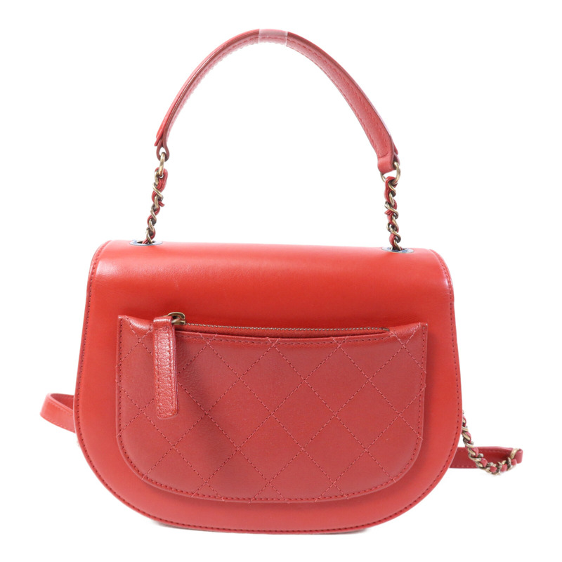 CHANEL 羊皮皮革Coco Curve Flap金扣鏈帶肩背袋-1