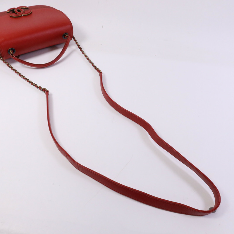 CHANEL 羊皮皮革Coco Curve Flap金扣鏈帶肩背袋-8