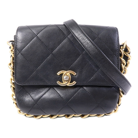 CHANEL 牛皮皮革Matelasse Bag金扣肩背袋