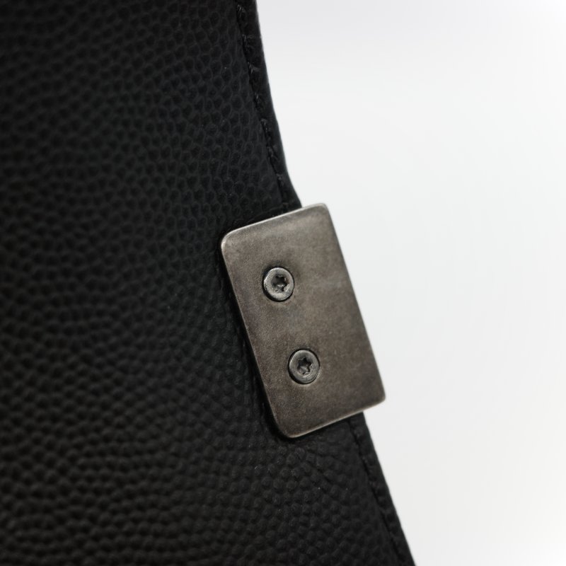 (全套全配超級新♥️芯片款)Chanel 香奈兒 Leboy 中型 25cm 粒面牛皮 銀扣 鏈條包 單肩包 斜挎包-18