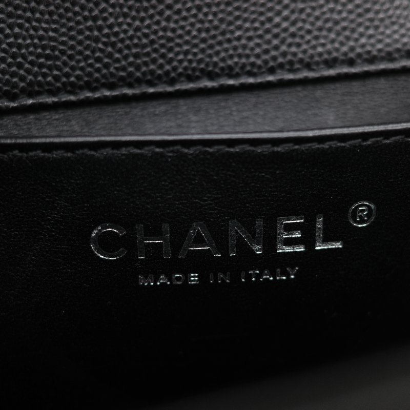 (全套全配超級新♥️芯片款)Chanel 香奈兒 Leboy 中型 25cm 粒面牛皮 銀扣 鏈條包 單肩包 斜挎包-20